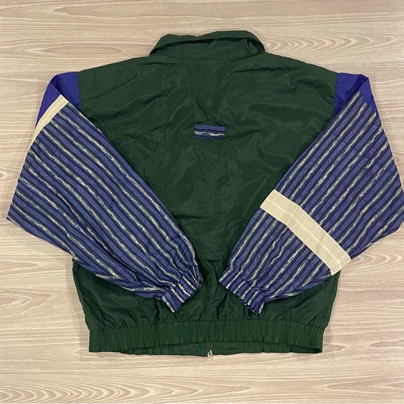 Vintage 1990’s Reebok Windbreaker Wild Animal Print Color Block Men’s Size Small - Picture 5 of 6